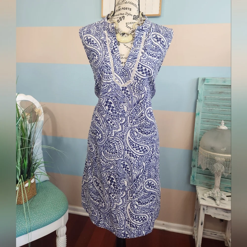 Tommy Hilfiger Plus Size Atlas Paisley Print Shift Dress - Picture 3 of 9